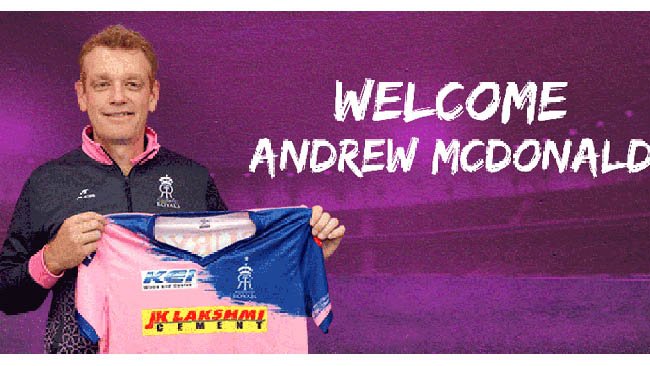 Andrew McDonald named Rajasthan Royals head coach