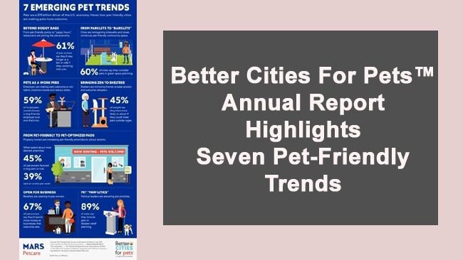 Better Cities For Pets™ Annual Report Highlights Seven Pet-Friendly Trends