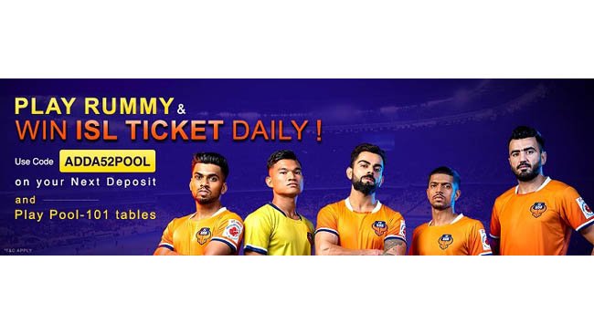 Use Code ADDA52POOL and Avail Cool Offers at Adda52 Rummy