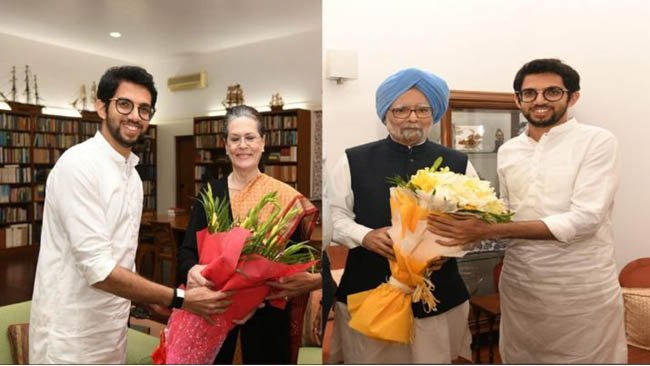 Aaditya invites Sonia, Manmohan for Uddhav's swearing-in