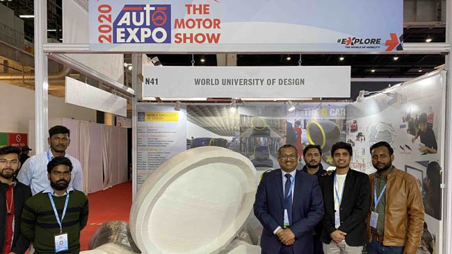 World University of design unveiled the futuristic mobility solution – The ‘Q Car’ at Auto Expo 2020