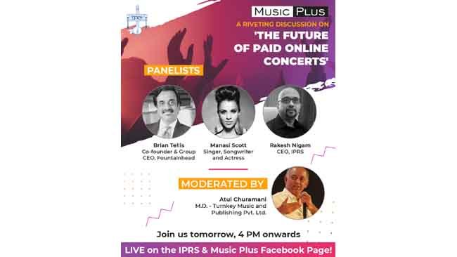 IPRS to host a webinar on ‘The Future of Paid Online concerts’ in association with Music Plus
