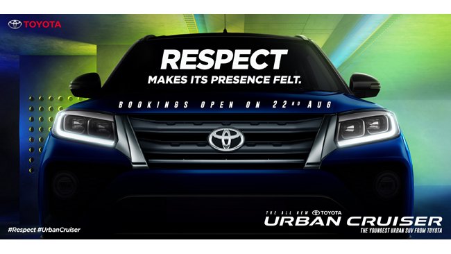 Toyota Kirloskar Motor opens bookings for the all-new Toyota Urban Cruiser beginning August 22nd 2020