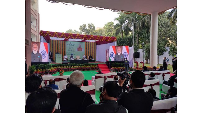 PM inaugurates Multi Storeyed flats for Members of Parliament