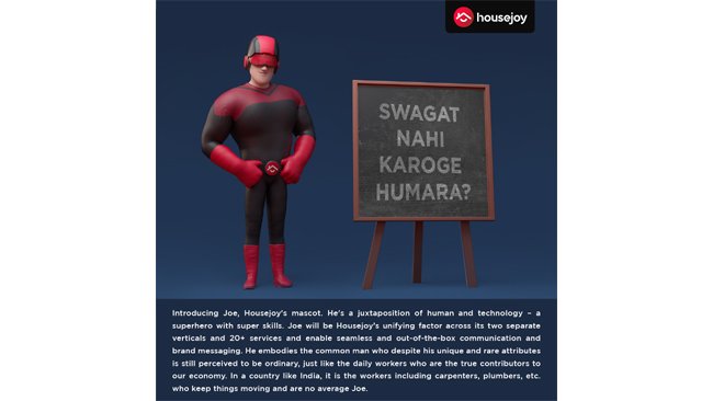 Housejoy launches its brand mascot ‘Joe’ symbolizing its unique mix of human strength and technology