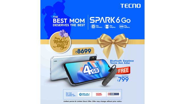 TECNO SPARK 6 Go : Best budget smartphone to gift your Mom this Mother's Day