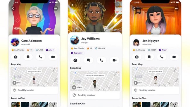 Snapchat Profiles get a new look, with 3D Bitmoji