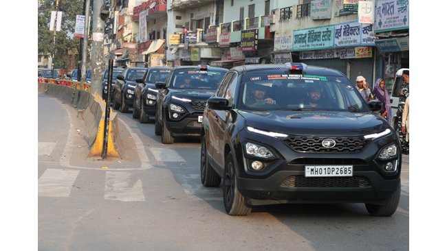 TATA HARRIER DRIVES THE HISTORIC SUDARSHAN BHARAT PARIKRAMA RALLY TO VARANASI TODAY