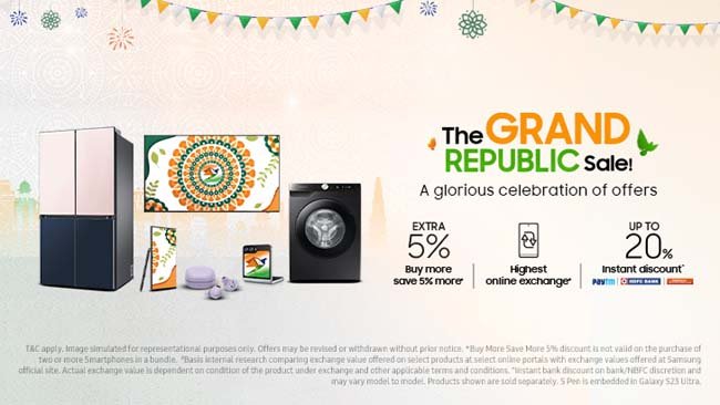 Samsung Announces its Grand Republic Day Sale with Mega Offers on Samsung.com, Samsung Shop App and Samsung Exclusive Stores