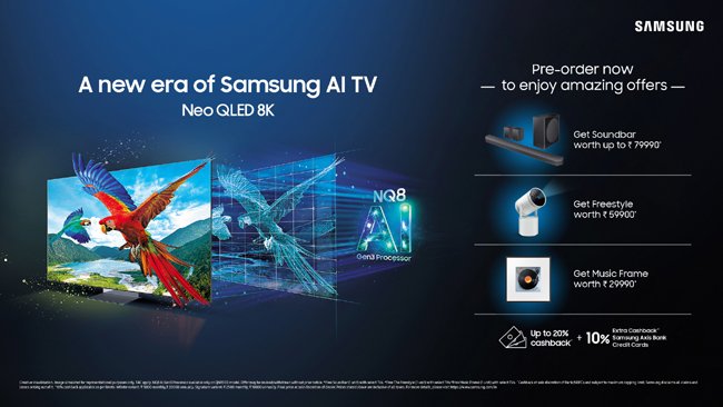 Samsung Eyes INR 10,000 Crore Sales from TV Business with the Launch of 2024 Neo QLED and OLED AI Televisions in India