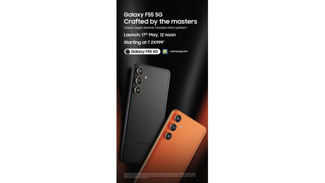 Samsung to Launch Galaxy F55 5G with Premium Vegan Leather Finish on May 17