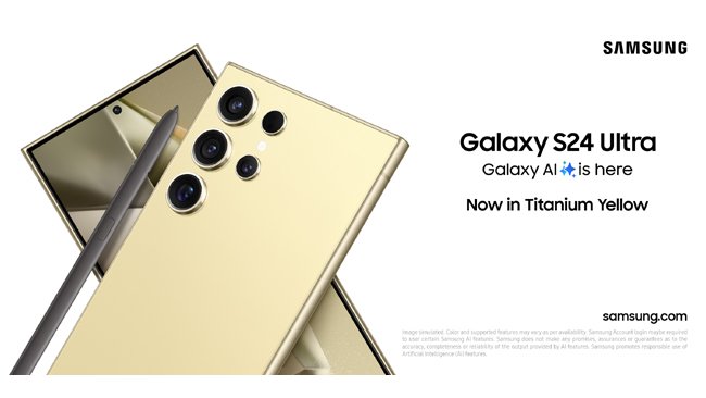 Samsung Galaxy S24 Ultra Now Available in RefreshingTitanium Yellow Colour
