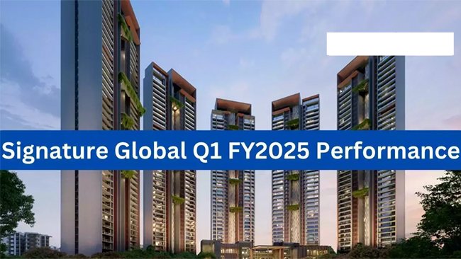 सिग्नेचर ग्लोबल की Q1 FY25 में आय 135% YoY बढ़कर 4 बिलियन रुपये रही