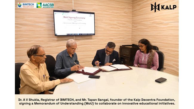 Kalp Decentra Foundationand BIMTECH Announce Strategic Collaboration to Establish Blockchain Learning Centre