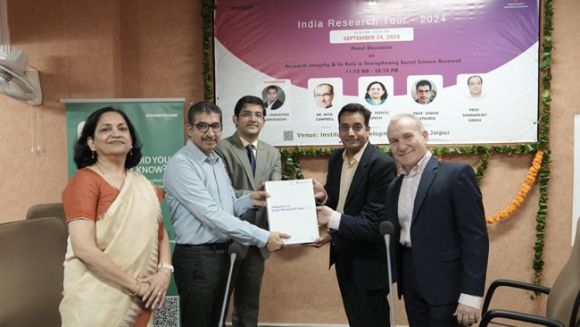 Institute of Development Studies, Jaipur and Springer Nature conducts discussion on Research Integrity and its Role in Strengthening Social Science Research at IDSJ as part of its India Research Tour 2024