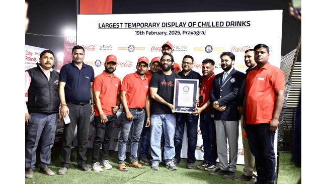 Coca-Cola India & SLMG Beverages Make History with Guinness World Record for its 250ft Cooler Wall at Maha Kumbh 2025