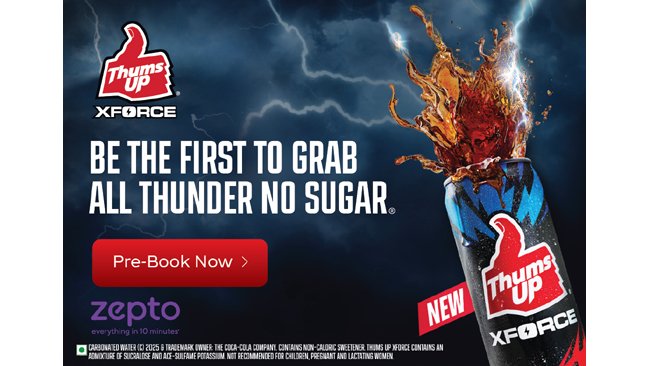 Thums Up XForce Debuts With All Thunder, No Sugar On Zepto’s First-Ever Pre-Booking Exclusive