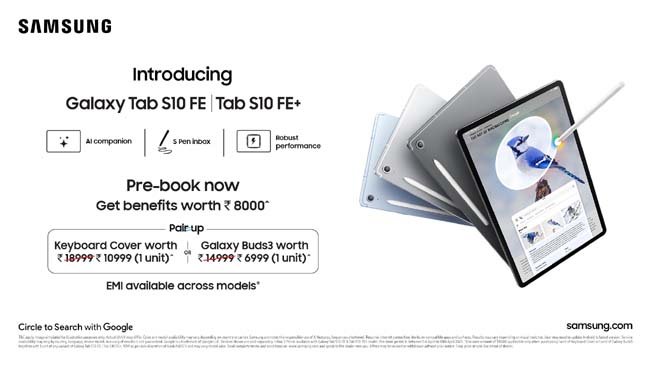 Samsung Launches Galaxy Tab S10FE Series in India, Starting at INR 42999