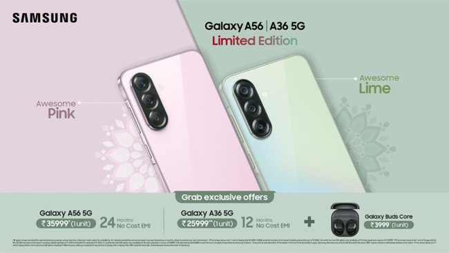 Samsung Brings New Colours to Galaxy A56 5G and Galaxy A36 5G, Announces Festive Offers Across Galaxy A Series