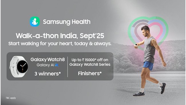 Samsung Launches Fourth Edition of Walk-a-thon India Ahead of World Heart Day; Winners to Get Galaxy Watch8